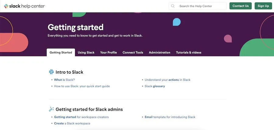 Il Centro assistenza su Slack