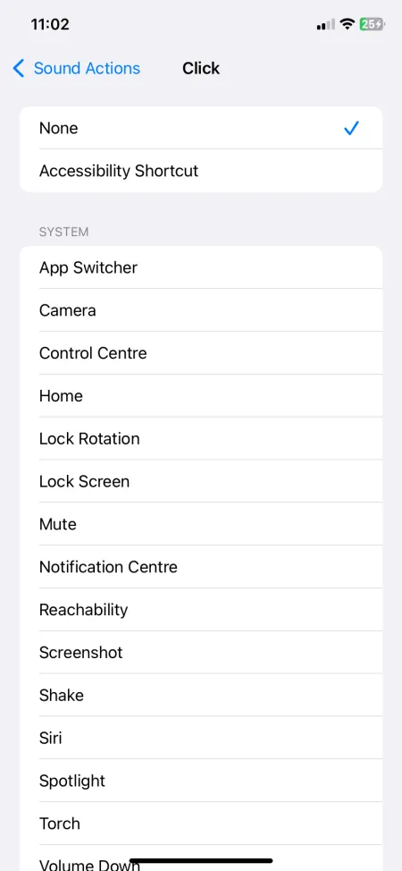 Configurando ações sonoras