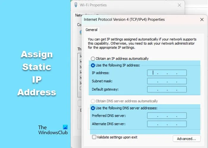 Configuração de IP estático