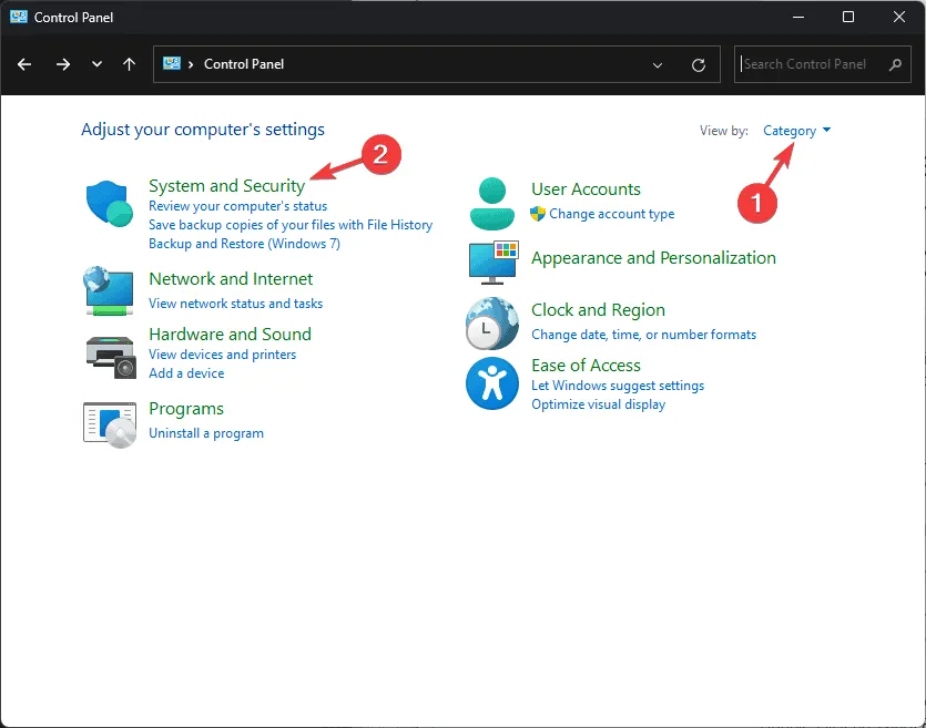 System and Security Control Panel - Best Practices for Windows 11 Firewall