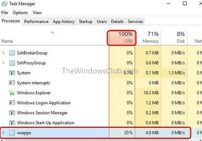 Processo di utilizzo elevato della CPU del Task Manager