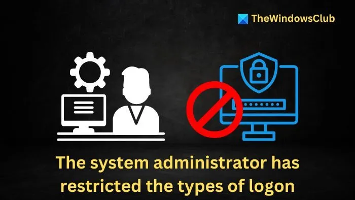 O administrador do sistema restringiu os tipos de logon