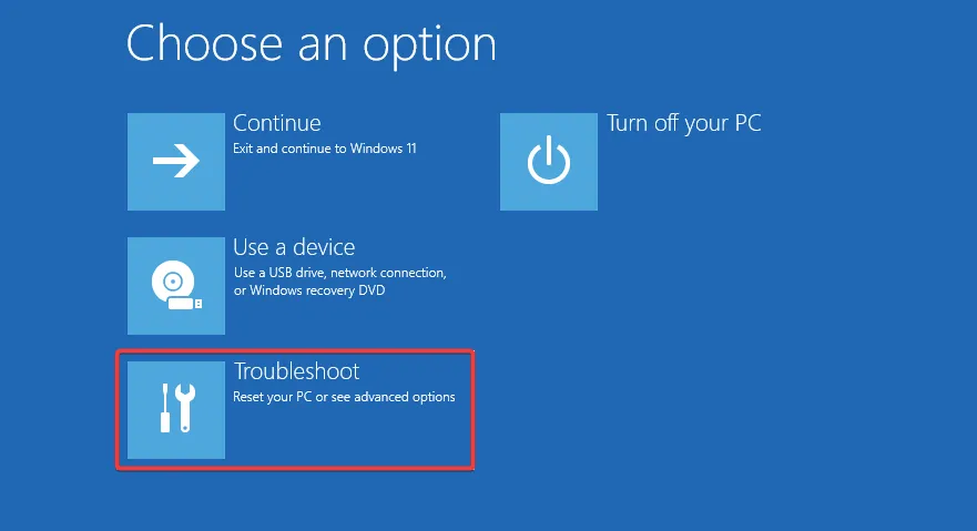 windows 11 reset pc não funciona