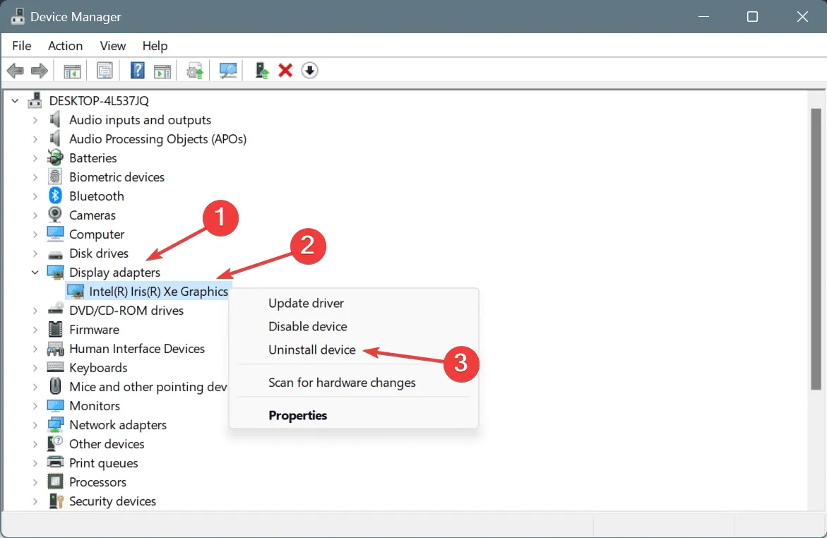 Desinstale el controlador para solucionar DISORDERLY_SHUTDOWN