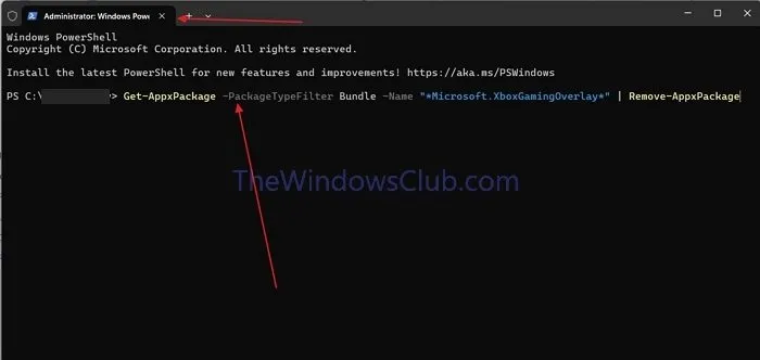 Desinstalar la barra de juegos de Xbox con Windows PowerShell