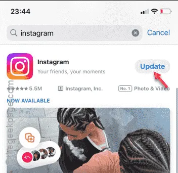 update instagram