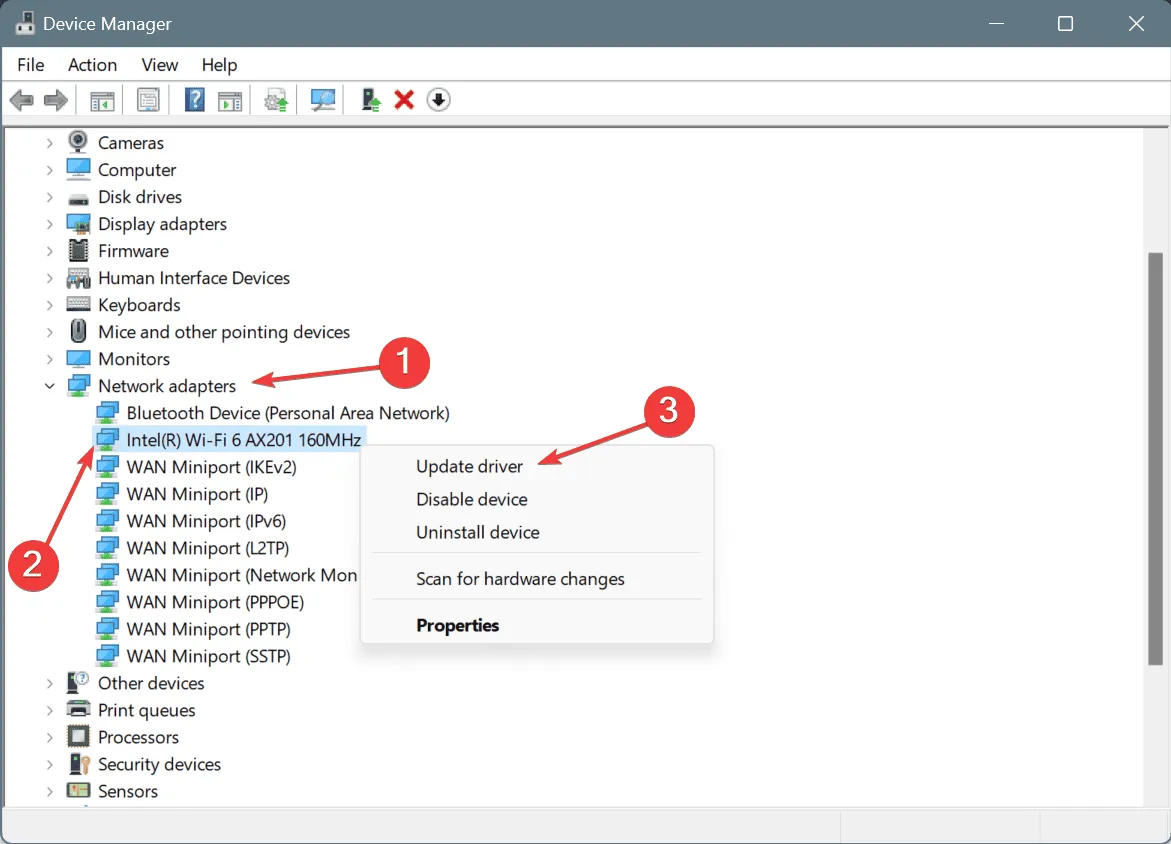 Actualizar el controlador para corregir ERROR_ADAP_HDW_ERR