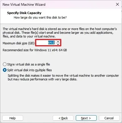 VMware Windows 11 VM-opslag instellen