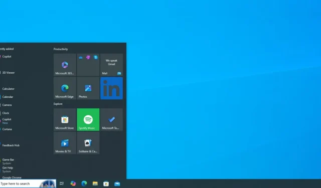 Przeprojektowanie menu Start systemu Windows 10 w celu zintegrowania funkcji pakietu Microsoft 365