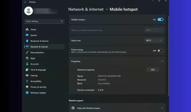 Como manter seu hotspot móvel do Windows 11 sempre ativo