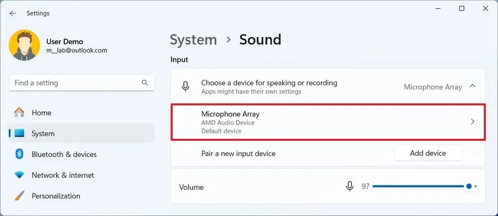 Configuración del micrófono de Windows 11