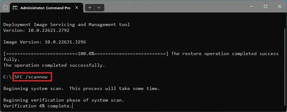 Windows 11 SFC command