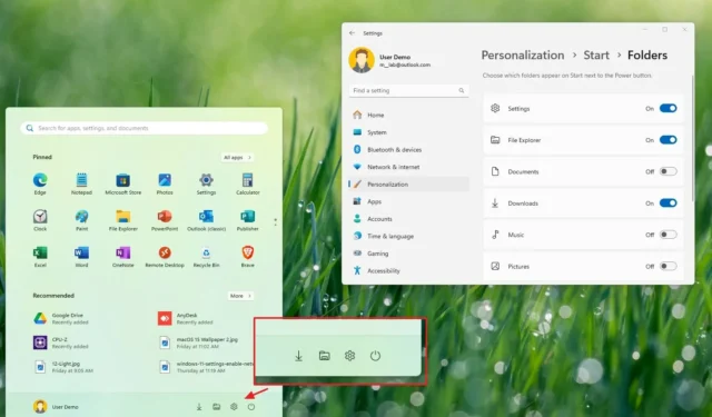 Guida all’aggiunta di collegamenti alle cartelle accanto al pulsante di accensione nel menu Start di Windows 11 e 10