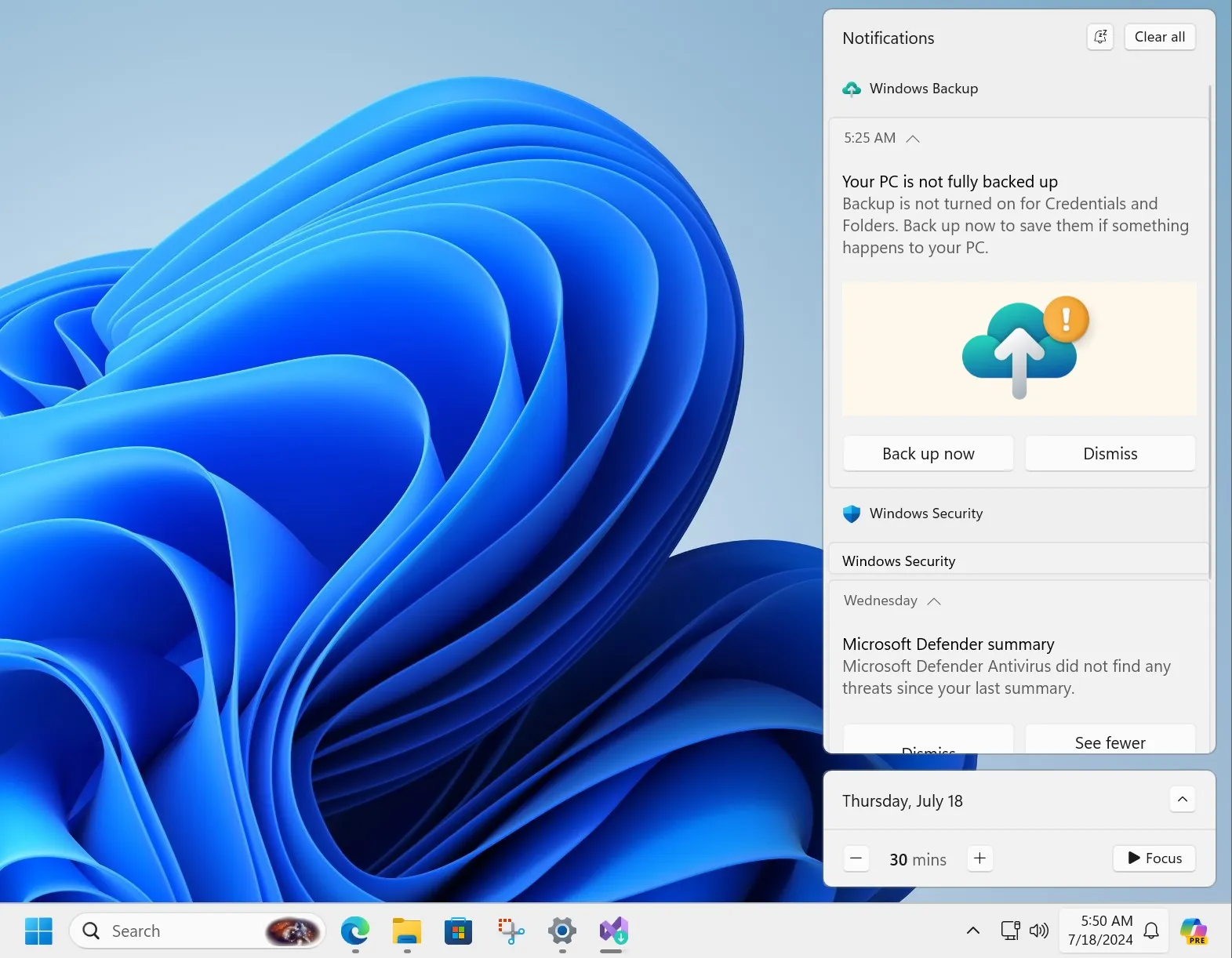 L'application de sauvegarde Windows est gênante dans Windows 11