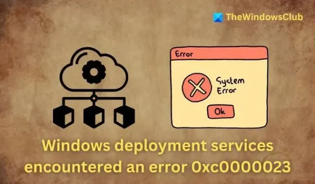 Solución de problemas del error 0xc0000023 de los servicios de implementación de Windows