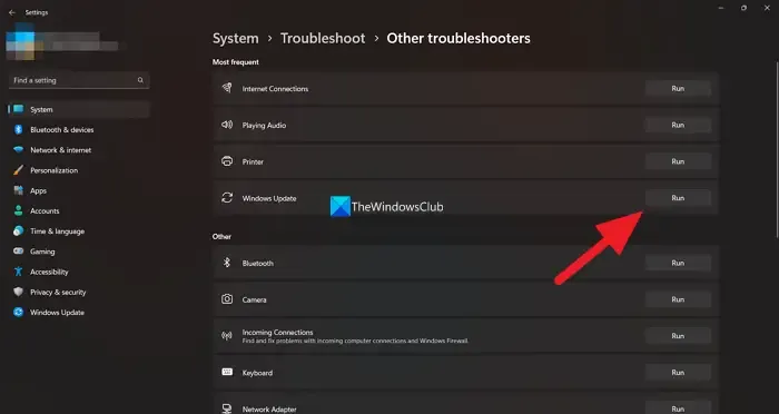 Windows update troubleshooter Windows 11