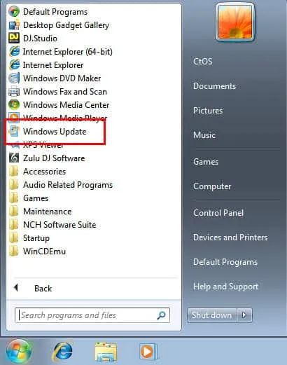 atualização do windows vista