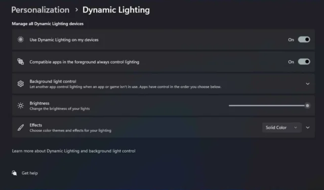 L’aggiornamento del canale beta di Windows 11 KB5044377 introduce nuove opzioni per l’illuminazione dinamica migliorata