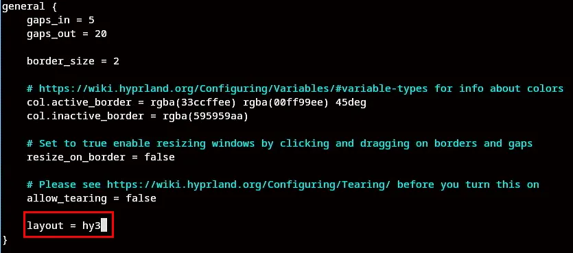 5 Melhores Plugins Hyprland 05 Destaque Hy3 Layout Config