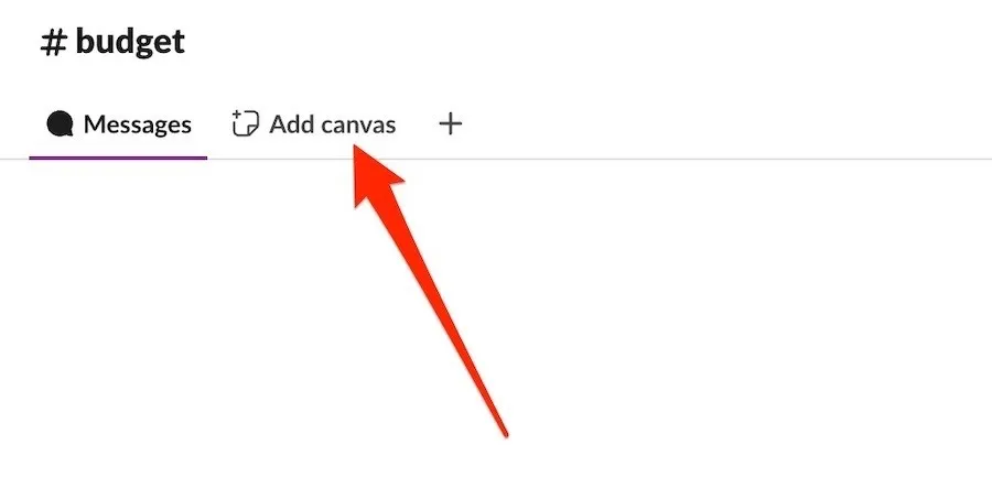 Adding a canvas in the Slack application