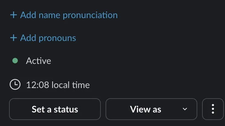 Adicione pronomes do Slack ao seu perfil