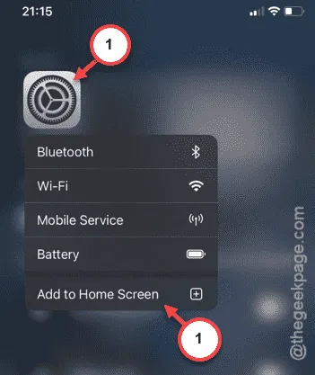 add to home screen settings min