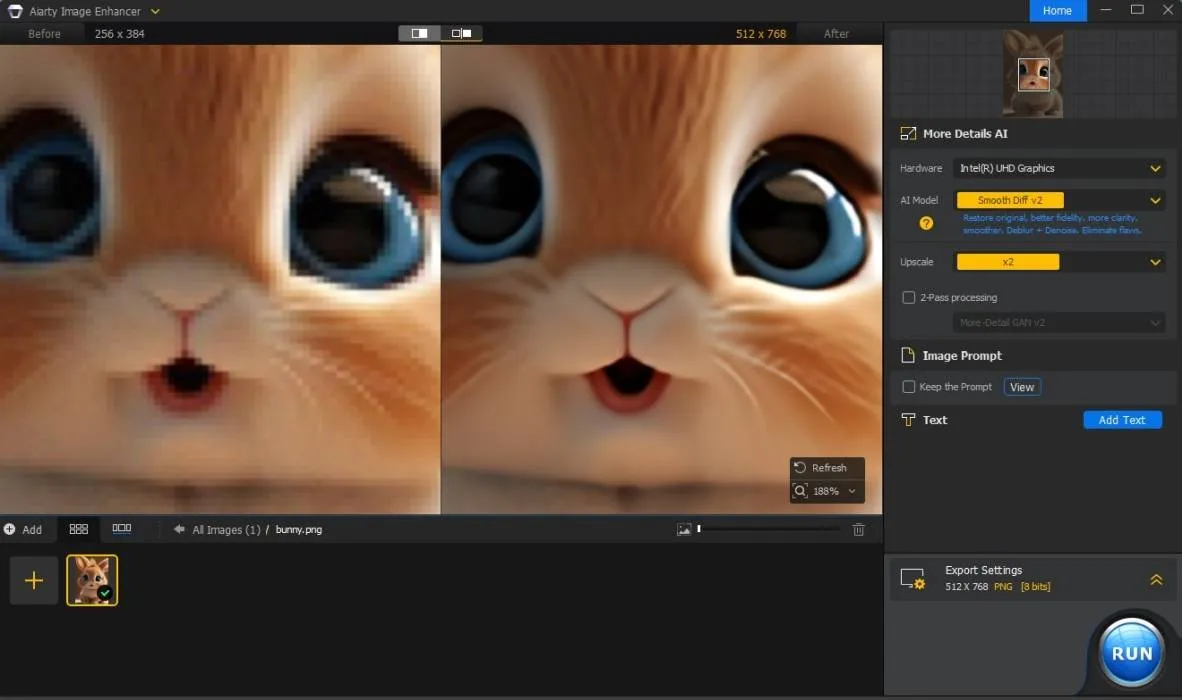 Aiarty Image Enhancer Bunny