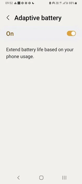 Adaptive Battery inschakelen in Android.