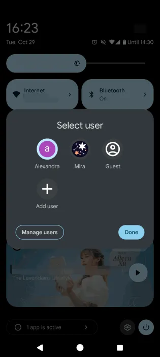 Basculer entre les utilisateurs sur un téléphone Android.