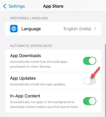 Disable app updates