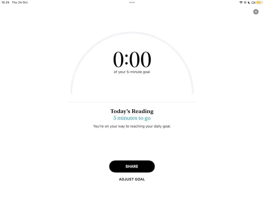 The Sharing Tab in Your Apple Books Timer