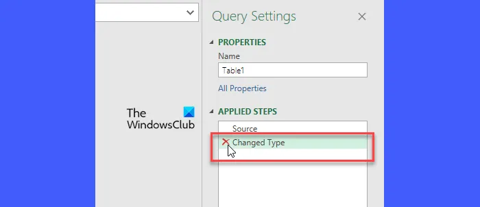 Toegepaste stappen Power Query