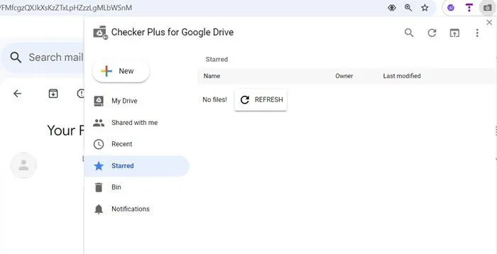 Using Checker Plus extension on Google Chrome to view all Google Drive folders.