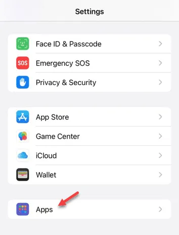 Impostazioni delle app per iPhone