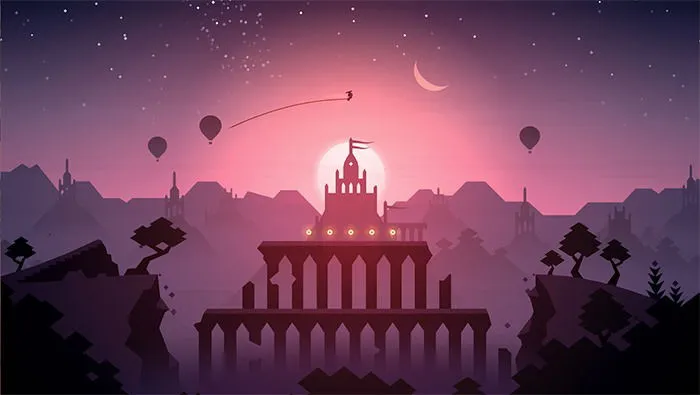 Alto's Odyssey toont een rustig landschap.