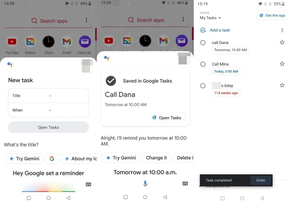 Présentation de l'interface de l'application Google Assistant.