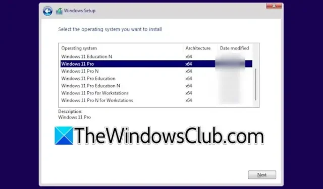 Impossibile selezionare la versione o l’edizione di Windows durante l’installazione