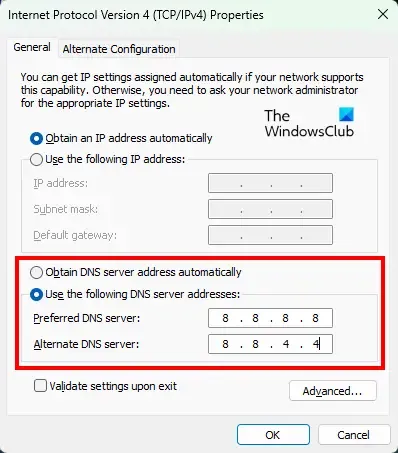 Cambiar el servidor DNS