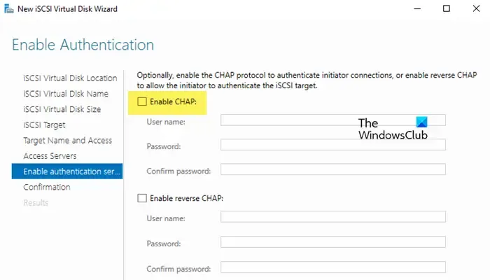 iSCSI-Zielserverkonfiguration