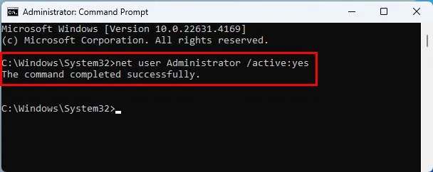 cmd terminal admin active