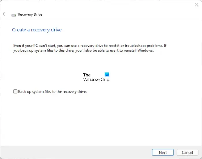 Create a recovery drive for Surface