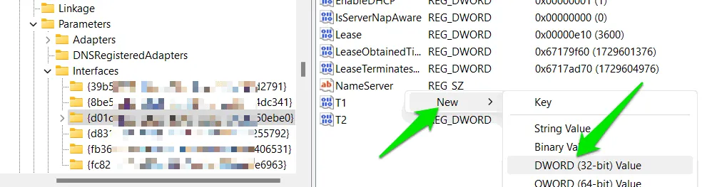 Creating a new DWORD value in Registry