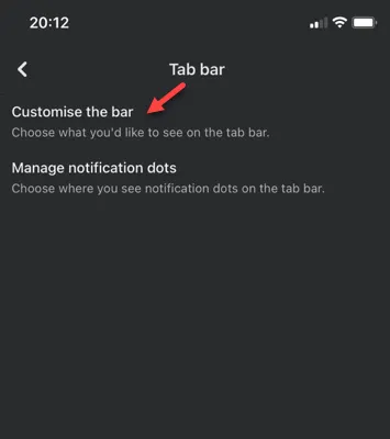 customize the bar min