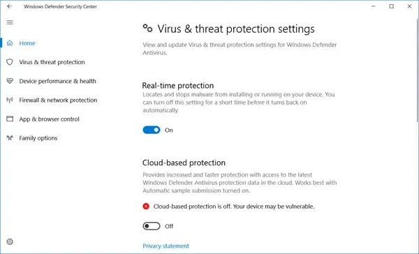 Disattivare Windows Defender