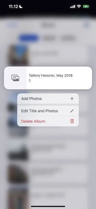 delete an empty album on an iphone