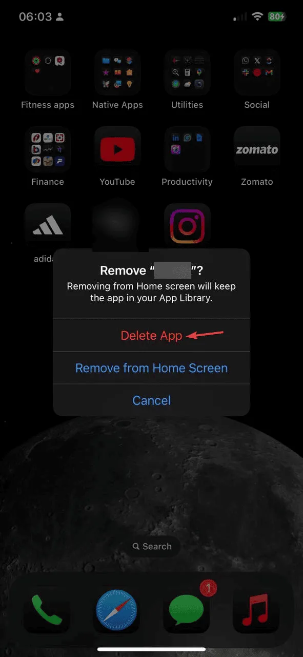 Delete app