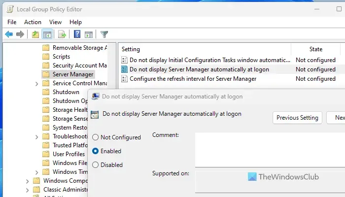 How to disable Server Manager at startup on Windows Server