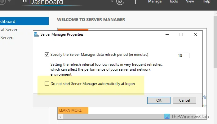 How to disable Server Manager at startup on Windows Server