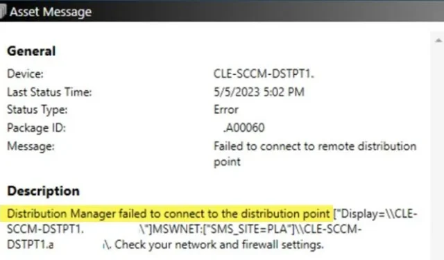 How to Fix Failed to Connect to Remote Distribution Point Error