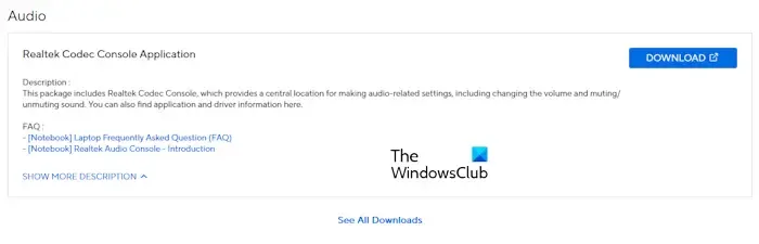 Download audio driver